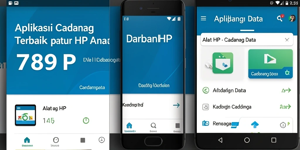 Tampilan antarmuka pengguna 789RP menunjukkan semua fungsi cadangan data.