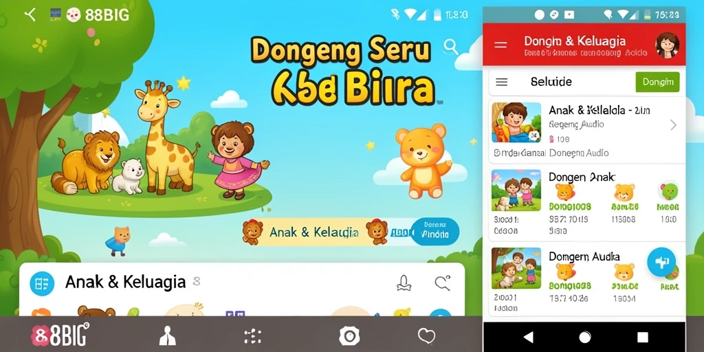 Tampilan antarmuka aplikasi 88BIG yang ramah anak dan menarik.