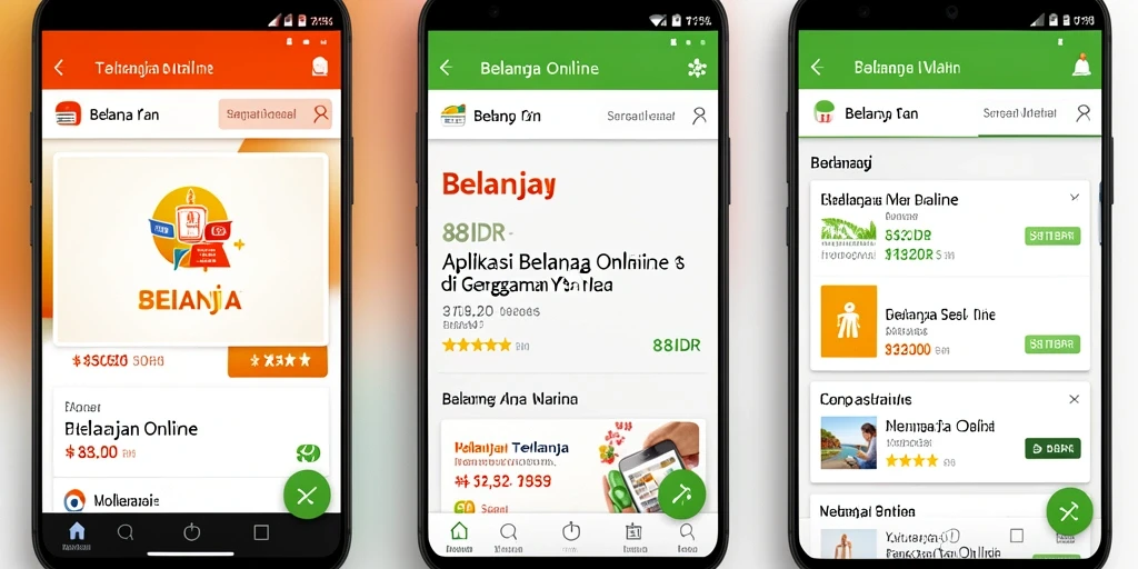Tampilan antarmuka aplikasi 88IDR untuk belanja online yang sederhana dan menarik.