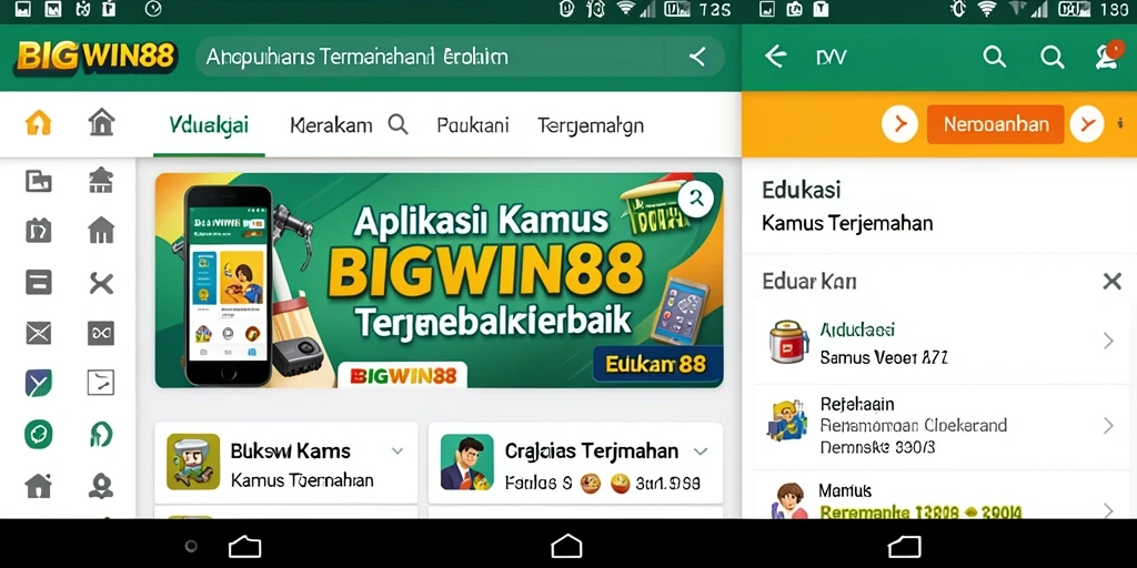 Antarmuka pengguna BIGWIN88 yang simpel dan fungsional.