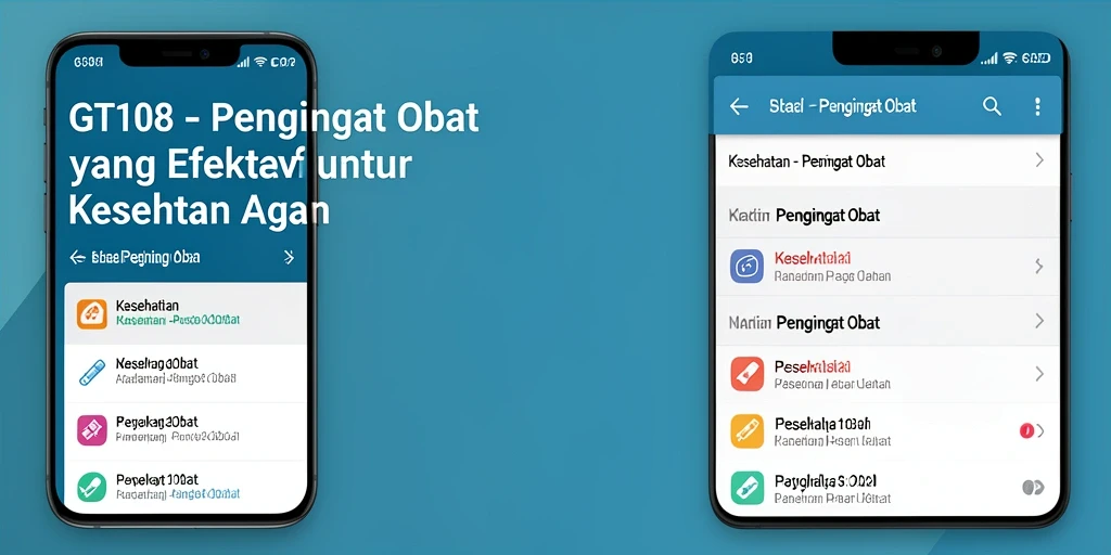 Antarmuka GT108 menunjukkan fitur pengingat obat yang mudah digunakan.
