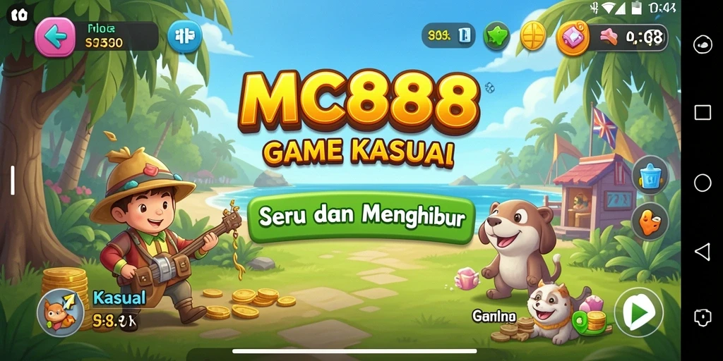 Screenshot utama MC888 menampilkan antarmuka yang menarik dan warna-warni.