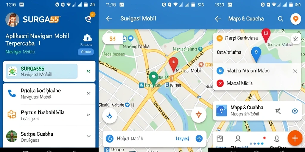 Antarmuka aplikasi SURGA55 menunjukkan navigasi yang jelas dan informatif.